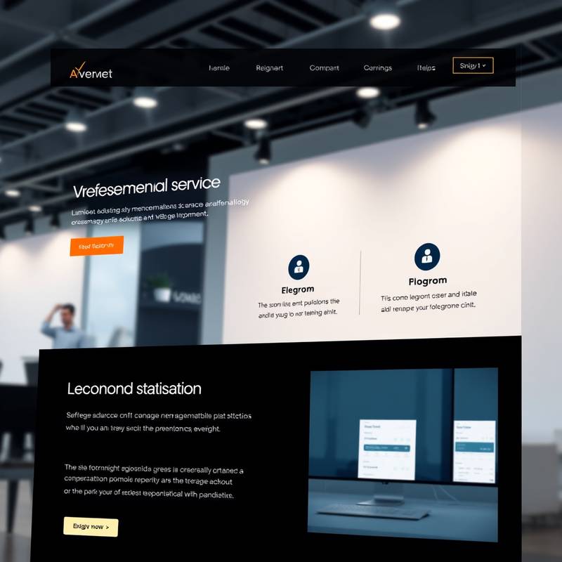 Capture d'écran d'un site web vitrine présentant les services d'une entreprise avec un design élégant.