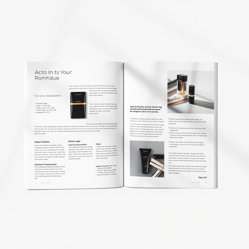 Design d'une brochure commerciale attrayante présentant les produits et services d'une entreprise.